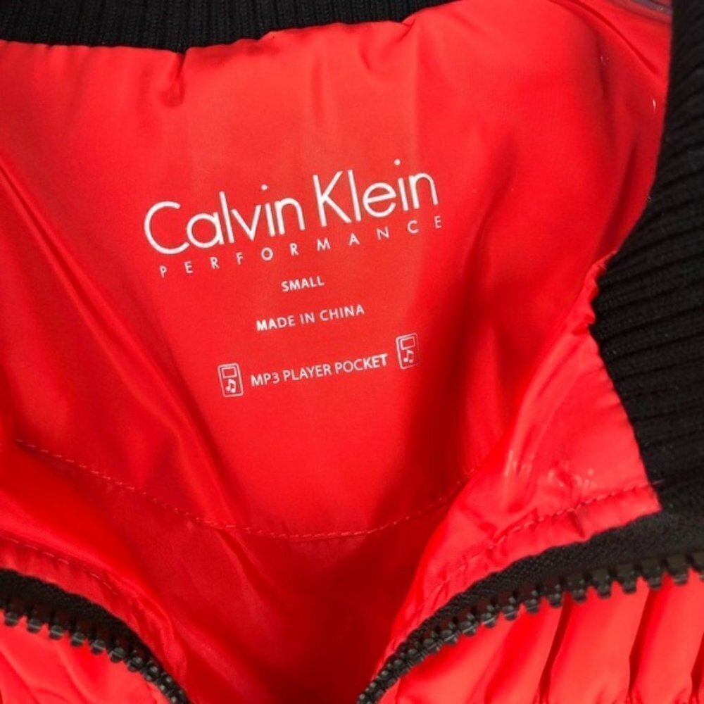 Calvin Klein Red Black Tom Puffer Vest Size S - Picture 5 of 8